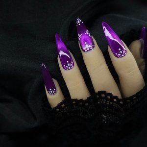 purple cateye press ons